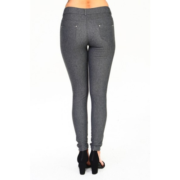 Stretchy Leggings Jeggings Skinny Pants Gray - Picture 3 of 5